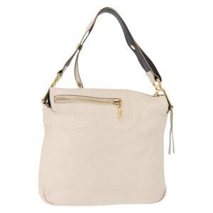 Authentic Chloe Vanessa G Shoulder Bag Leather Ivory Gold